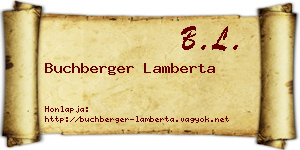 Buchberger Lamberta névjegykártya
